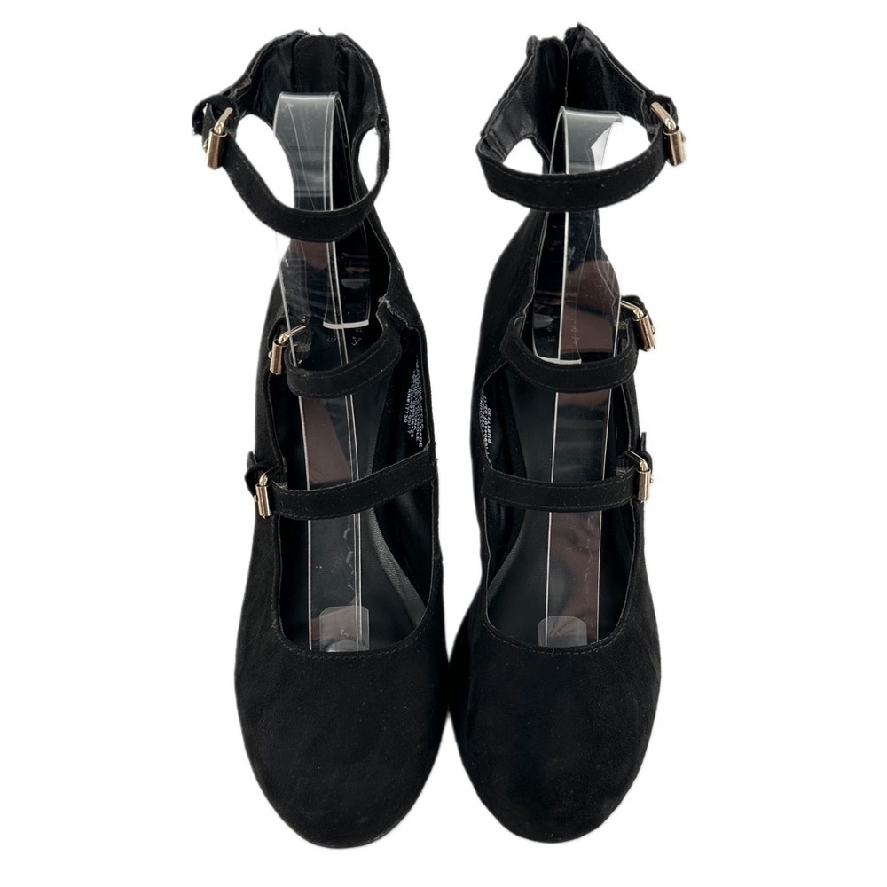 A new day womens heels size 7 black faux suede punk steampunk - Picture 2 of 11